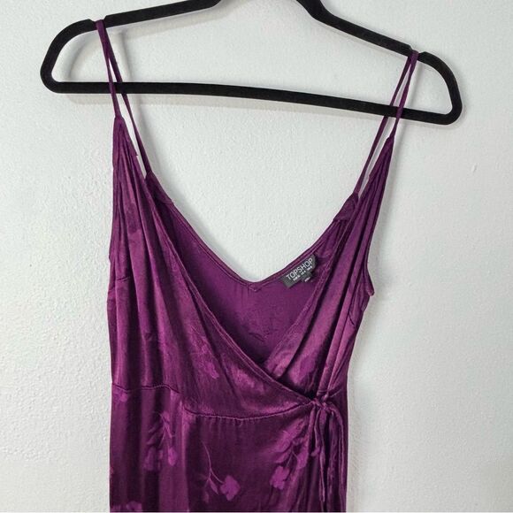 70’s Y2K Vintage Inspired Purple Midi Slip Dress Size 4 Wrap Around Fairycore - Picture 12 of 13